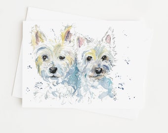 Scottish Highlands terrier Dog owner gift Dog gift Dog walker art. Dog lovers gift Gift for Dog mum Scotty dog art Dog art