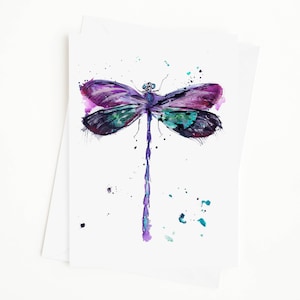 Dragonfly Card, Dragonfly Art Card, Thank You Card, Note Card, Blank Card