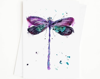 Dragonfly Card, Dragonfly Art Card, Thank You Card, Note Card, Blank Card