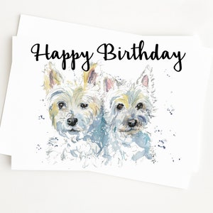 Westie Geburtstagskarte, West Highland Karte, Hunde-Liebhaber-Geschenk, Geburtstagskarte, Danke-Karte, Hinweiskarte, leere Karte