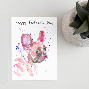 Carte Boston Terrier, carte de fête des pères heureuse, carte de papa chien, carte du chien, carte de correspondance, vierge à l'intérieur - personnalisée