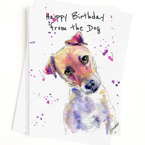 Jack Russel Geburtstagskarte, Hund Geburtstagskarte, personalisierte Geburtstagskarte, Karte vom Hund, Notizkarte, innen leer
