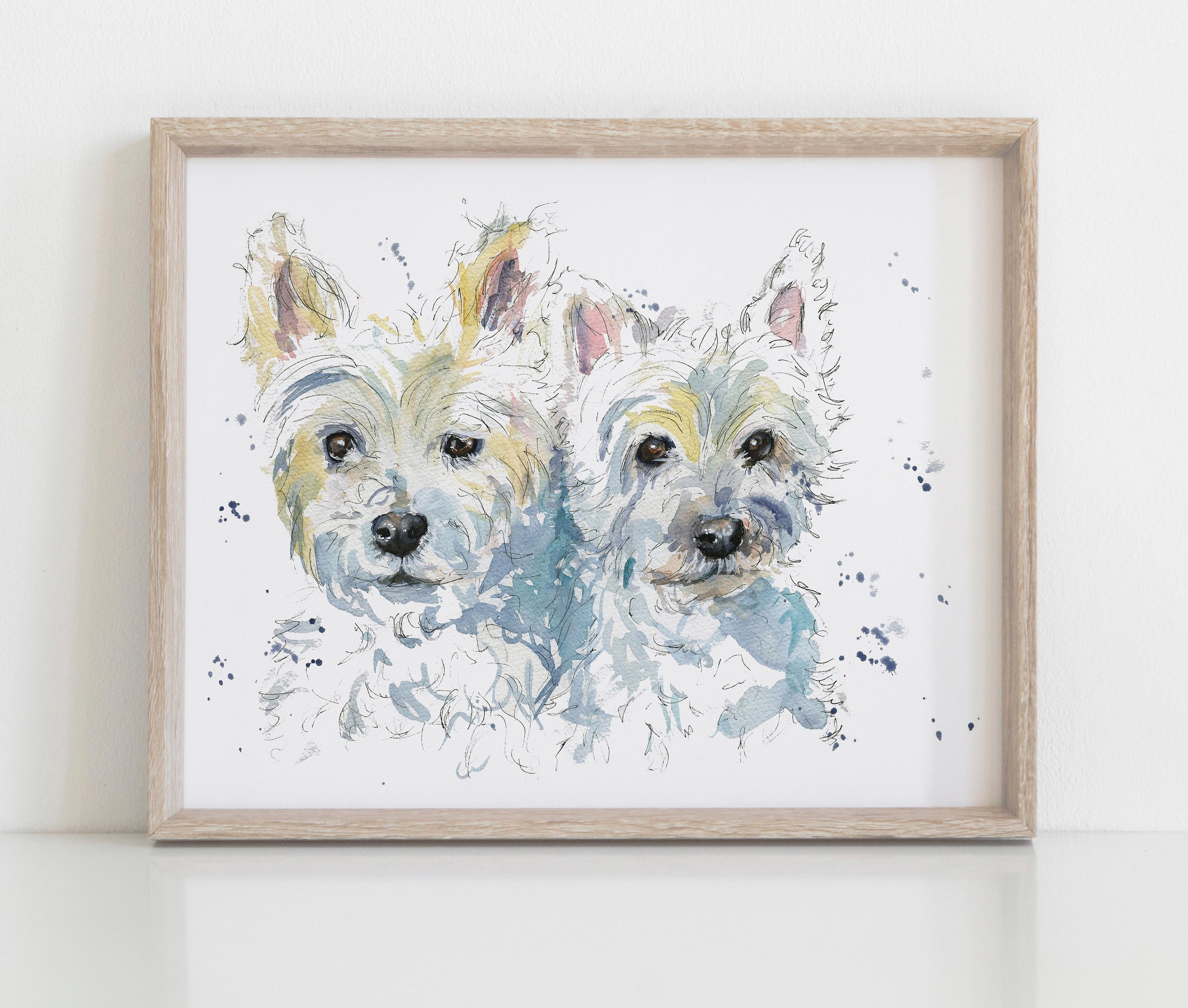 Westie Dog, Art Print, Westie Gifts, West Highland Terrier, Dog Lover Gift, Dog Art, Wall Art for Home Decor, Dog Portrait,  Unframed