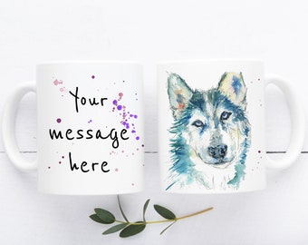Husky Mug, Cadeaux Husky Sibérien, Mug personnalisé pour chien, Cadeau d'amant de chien, Mug personnalisé pour chien, Cadeau de papa chien - 11 oz - Fabriqué au Royaume-Uni