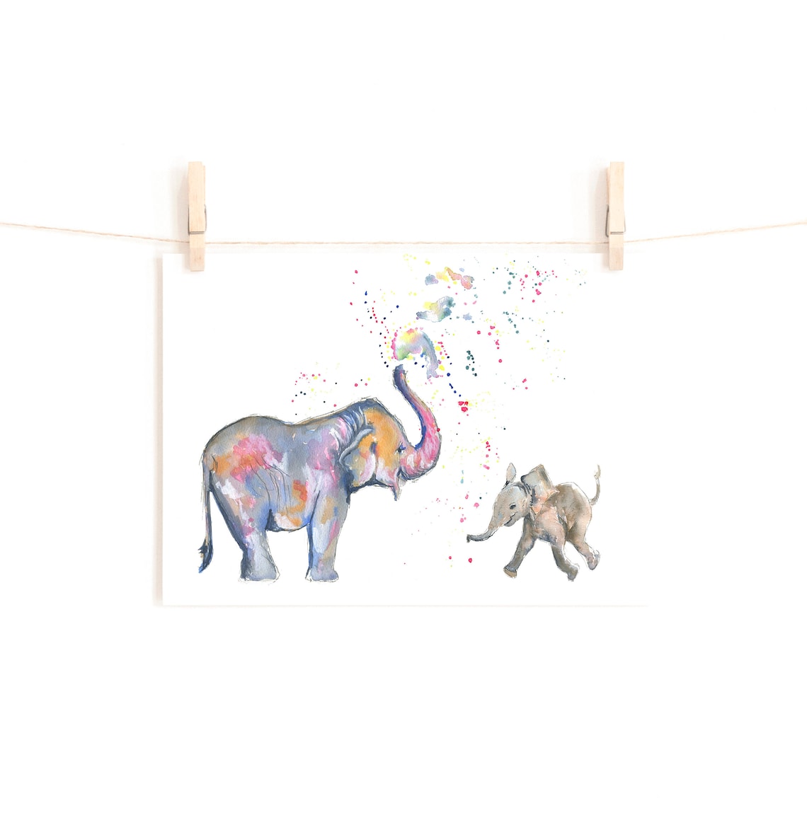Elephant Card Mothers Day Card Elephants Greeting Card | Etsy