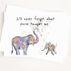 Lerarenkaart Bedankkaart olifant - blanco binnenkant
