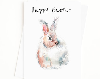 Easter Bunny Card, Easter Cards, Angora Rabbit, Note Cards, Blank Inside