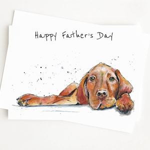 Carte de fête des pères personnalisée en Vizsla hongrois à partir d'un chien, carte de papa chien - intérieur vierge