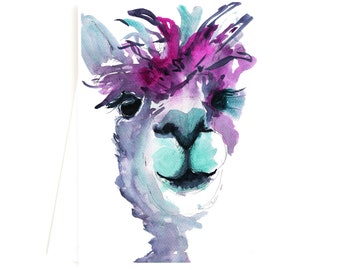 Alpaca Card, Llama Birthday Card, Llama Gifts, Father's Day,  Birthday Card for Boyfriend, Thank You Card, Note Card - Plastic Free