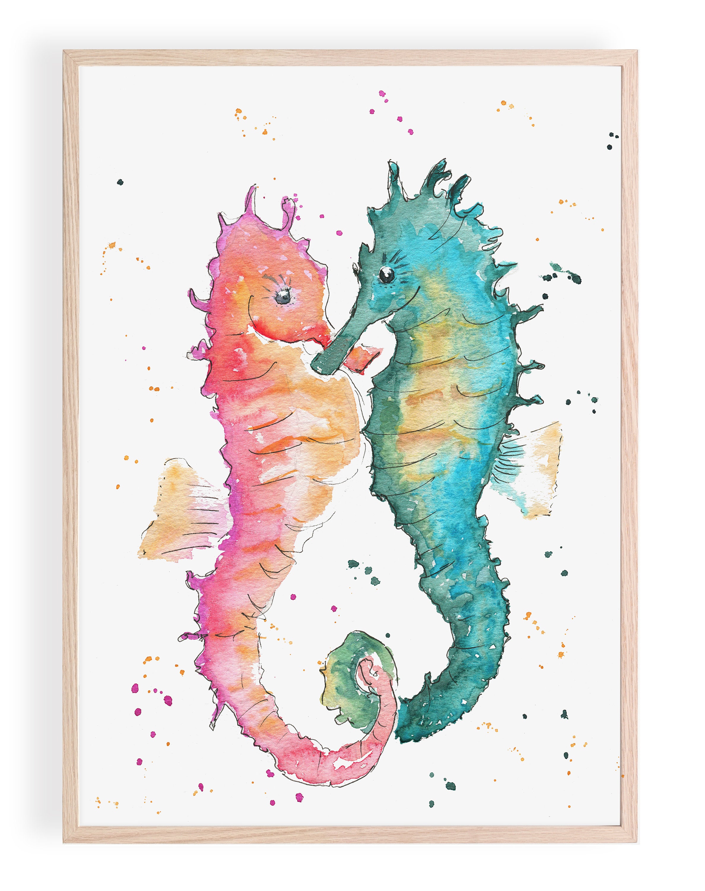 Sea Horse Nursery Download Bathroom Wall Art Printable Wall Etsy