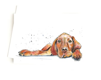 Vizsla Birthday Card, Hungarian Vizsla Greeting Card, Personalised Birthday Card, Valentines Card from the Dog, Note Card, Blank Inside
