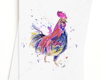 A Pack of 5 folded Notecards with Envelopes From an Original Watercolour Painting Farm Bird Stationery Rhode Island Red Rooster Notecards A Pack of 5 folded Notecards with Envelopes From an Original Watercolour Painting Farm Bird Stationery Rhode Island Red Rooster Notecards