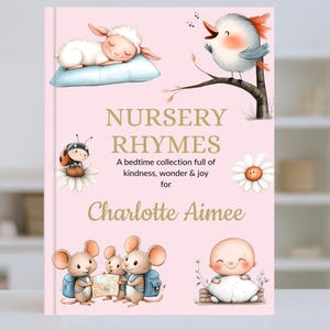 Personalised Nursery Rhyme Book – Custom Baby Gift | 1st Birthday Gift for Girl or Boy | Keepsake Book for Toddlers & Children