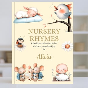 Personalised Nursery Rhyme Book – Custom Baby Gift | 1st Birthday Gift for Girl or Boy | Keepsake Book for Toddlers & Children