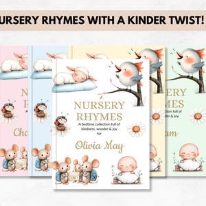 Personalised Nursery Rhyme Book – Custom Baby Gift | 1st Birthday Gift for Girl or Boy | Keepsake Book for Toddlers & Children