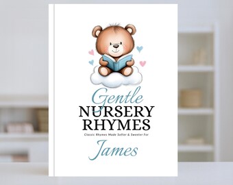 Personalisiertes Babybuch | Individuelles Namensbuch | Kinderreime Geschenk | Benutzerdefinierte Nachricht | Erinnerungsbuch für Jungen | Erstes Geburtstagsgeschenk