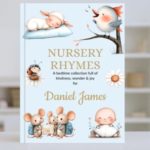 Personalised Nursery Rhyme Book – Custom Baby Gift | 1st Birthday Gift for Girl or Boy | Keepsake Book for Toddlers & Children