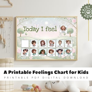 Tabla de sentimientos imprimible para niños / Tabla de emociones en PDF / Descarga digital / Tarjetas visuales de emociones para el hogar, el aula o necesidades educativas especiales (SEN)