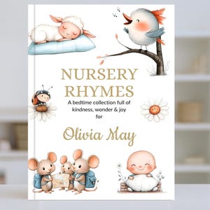 Personalised Nursery Rhyme Book – Custom Baby Gift | 1st Birthday Gift for Girl or Boy | Keepsake Book for Toddlers & Children