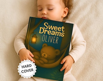 Personalized Baby Book, Custom Name Bedtime Story for Newborn or Toddler, 1st Birthday Keepsake Gift – Baby Shower Present, Woodland Animals