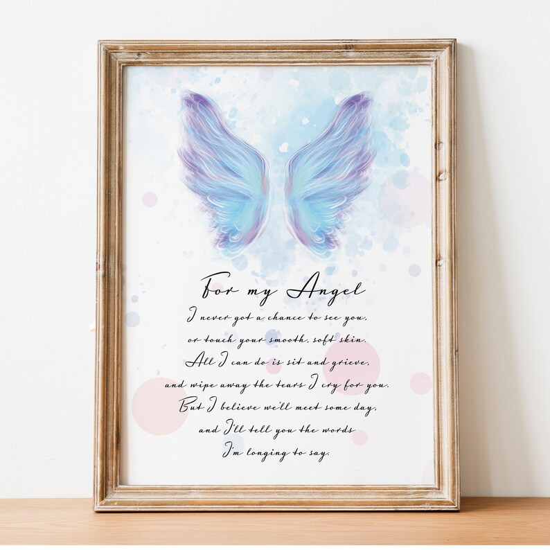 Baby Loss Keepsake Gift For my Angel Poem Pregnancy loss and  Etsy