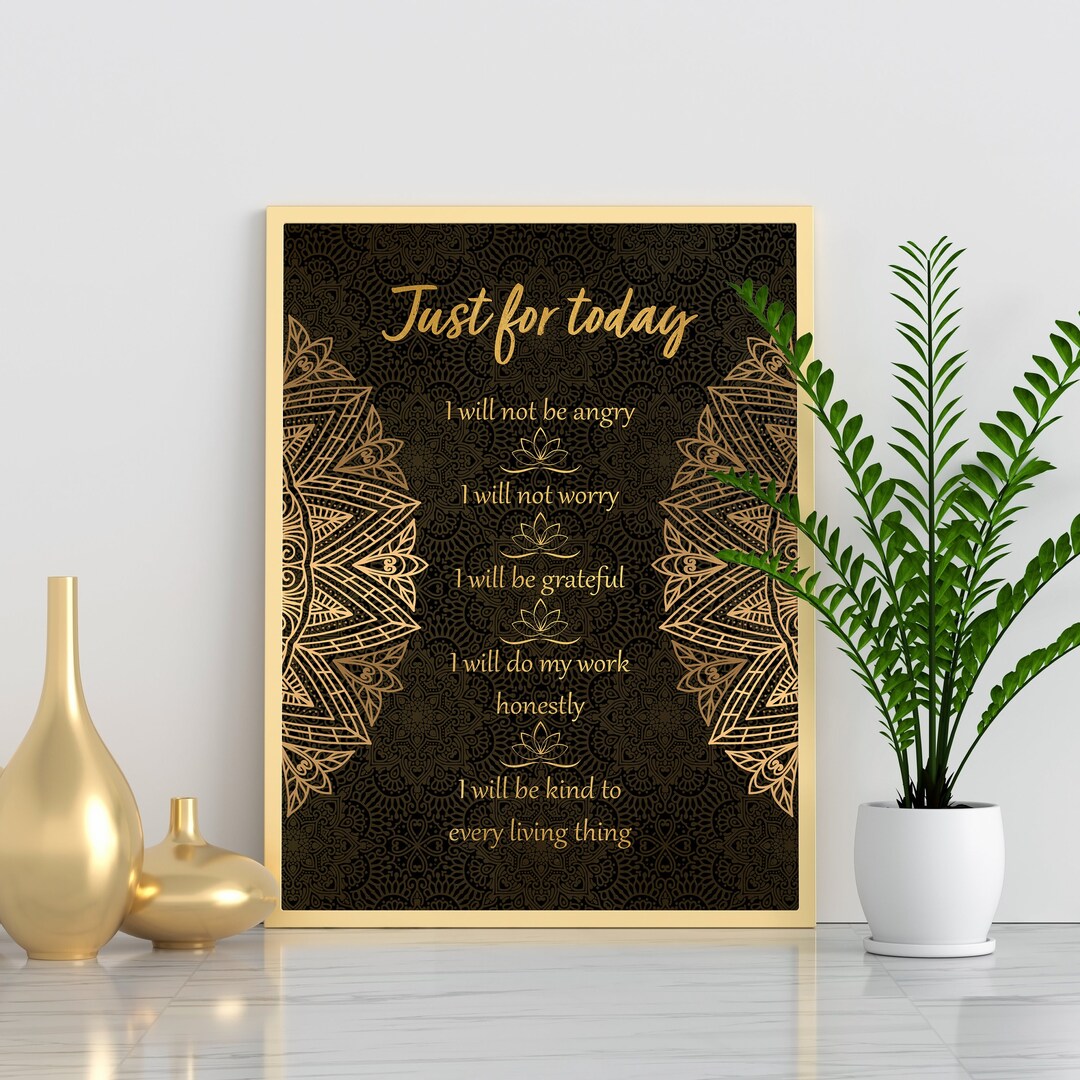 Reiki Print the Five Reiki Principles Wall Art Meditation - Etsy