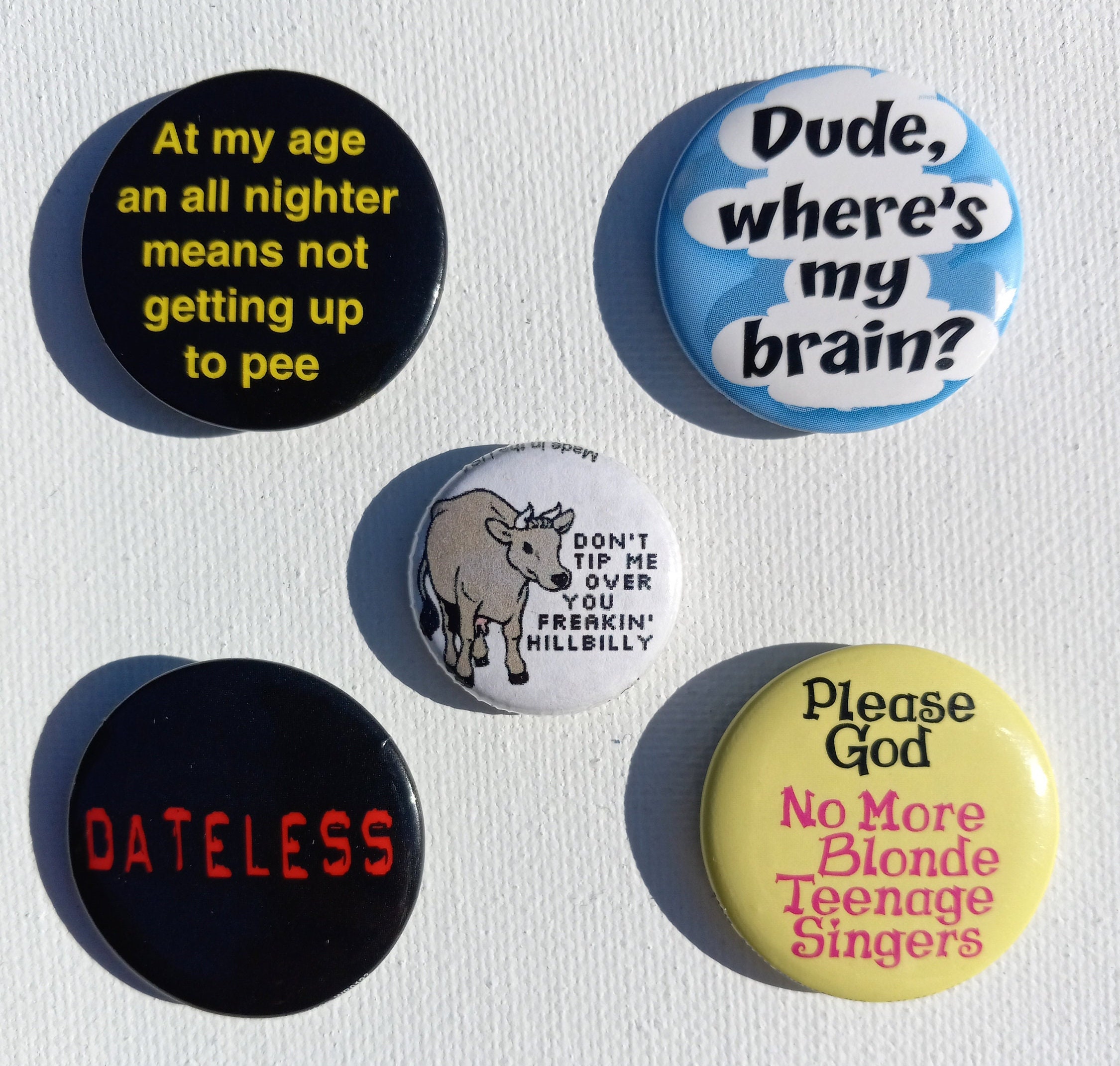 6 pack vintage punk pins