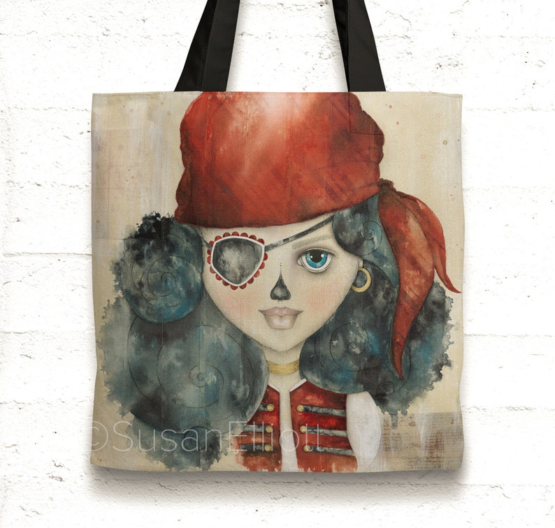 Dia de Los Muertos Pirate Girl Tote Bag