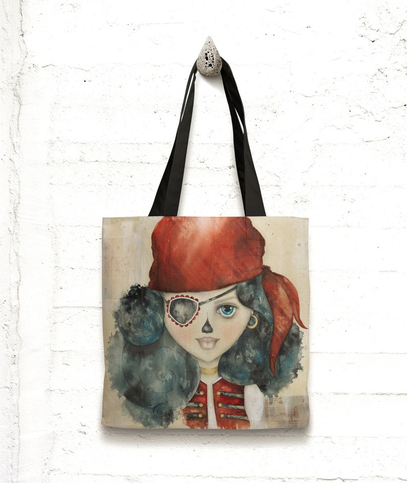 Dia de Los Muertos Pirate Girl Tote Bag