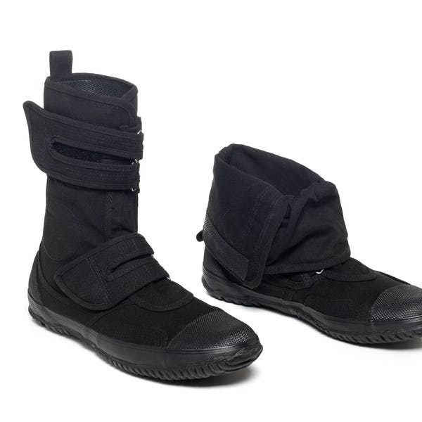 Fugu Maguro Japanese Calf High Industrial Work Boots, Foldable, Tactical, Black, for Men or Women