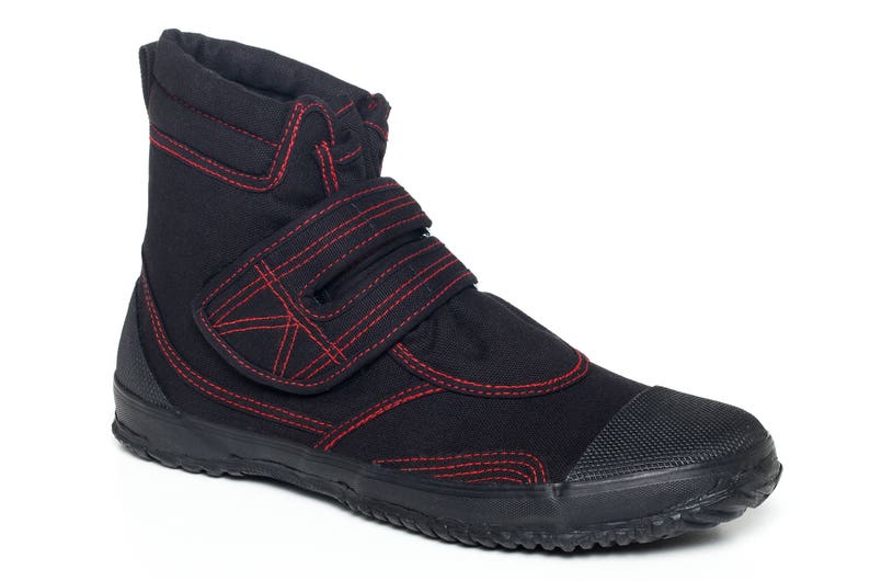 Fugu Ka-Ni cool japanese boots VEGAN Red Stitch Black UNISEX image 2