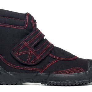 Fugu Ka-Ni cool japanese boots VEGAN Red Stitch Black UNISEX image 6