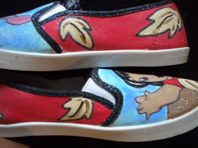 Disney Inspired Lilo and Stitch Women/'s Hand Painted Sneaker
