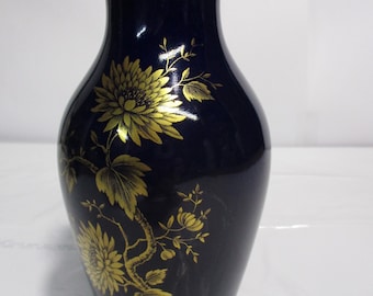 Anniversary Gift Vintage Ceramic Flower Pot Flower Vase Cobalt Blue Vase Collectible Kueps Bavaria Western Germany Home Decor
