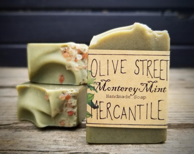 Monterey Mint: kelp, nettle, Japanese peppermint and sea salt handmade soap