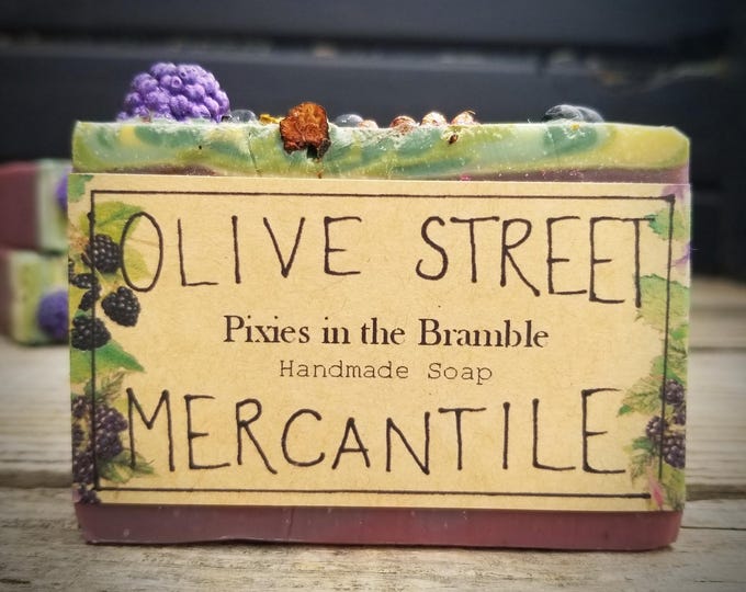 Blackberry Olive Oil Tallow Soap: Pixies in the Bramble, Handmade Cold Process Soap