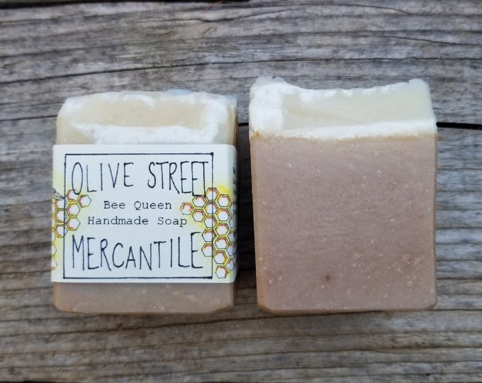 Bee Queen ~ Organic Honey, Beeswax and Propolis Olive oil soap, PALM OIL FREE with local honey and homegrown olive oil, artisan soap gift