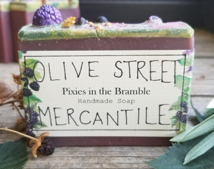 Blackberry Olive Oil Tallow Soap: Pixies in the Bramble, Handmade Cold Process Soap