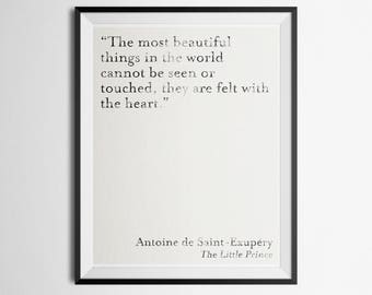 Minimalist Literary Quote Poster Antoine De Saint Exupery The Little Prince Print