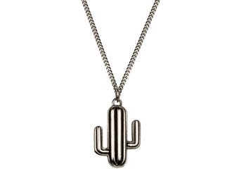 Cactus Necklace - Oxydised Silver