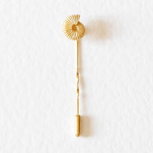 Ammonite Tie Pin –Twist Tie Pin – Silver/Gold, fossil tie pin, golden ratio, beach wedding, nautical tie pin, sailor tie pin
