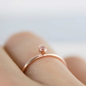Poppy Seedpod Ring, poppy ring, flower ring, stacking ring, floral ring, rose gold stacking ring, dainty ring, delicate ring, tiny gold ring