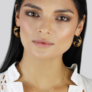 Butterfly Earrings, gold hoop earrings, gold hoops, hoop earrings, butterfly jewelry, hoop earrings gold, gift for wife, valentines gift image 4