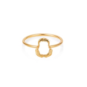 Mini Hai Kieferknochen Ring - Gold vermeil
