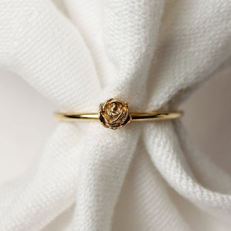 Rose Ring, Flower Ring, Stacking Ring, Flower Stacking Ring, Romantic ...