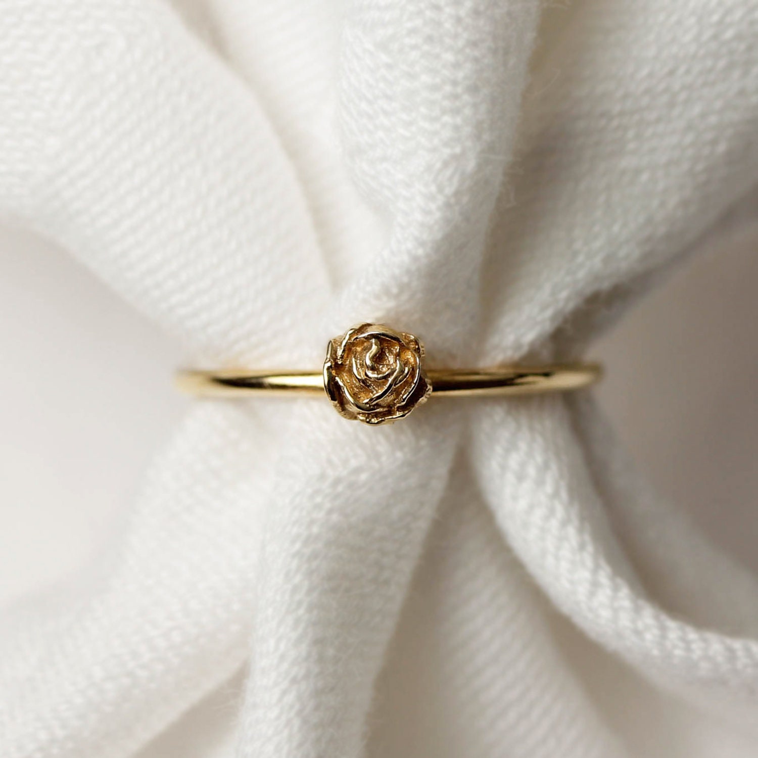 Rose Ring, Flower Ring, Stacking Ring, Flower Stacking Ring, Romantic ...