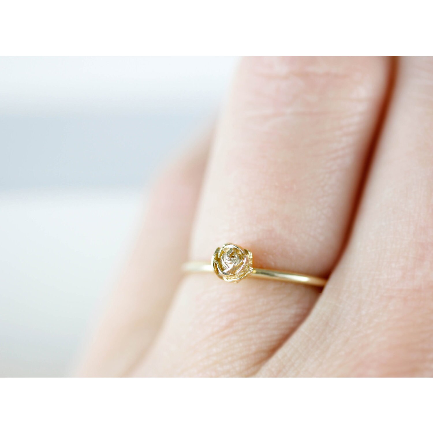 Rose Ring Flower Ring Stacking Ring Flower Stacking Ring - Etsy UK