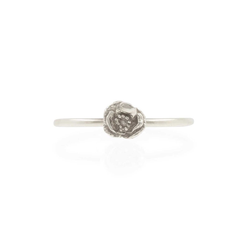 Poppy Ring Flower Ring Stacking Ring Flower Stacking Ring - Etsy UK