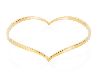 Brazalete de corazón: brazalete de oro, joyería de corazón, joyería romántica, regalo para novia, regalo para San Valentín, regalo de San Valentín
