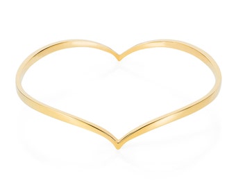 Heart Bangle - Gold bangle, heart jewellery, romantic jewellery, gift for girlfriend, gift for valentine, valentines gift